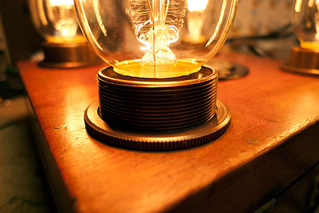 Steampunk lamp holder